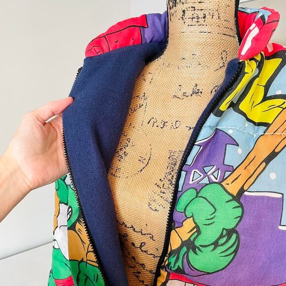 New York Couture TNNT Teenage Mutant Ninja Turtles Sleeping Bag Puffer Jacket - Picture 5 of 8